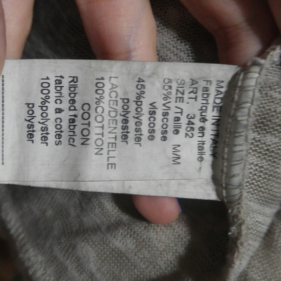 Beige Taupe Thin Knit Crochet Cardigan - Picture 12 of 13